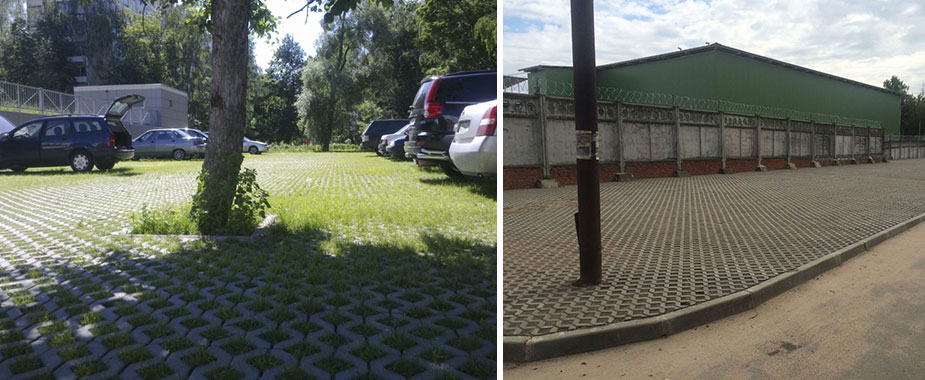 Тротуарная плитка экопарковка применяется на участках различного типа